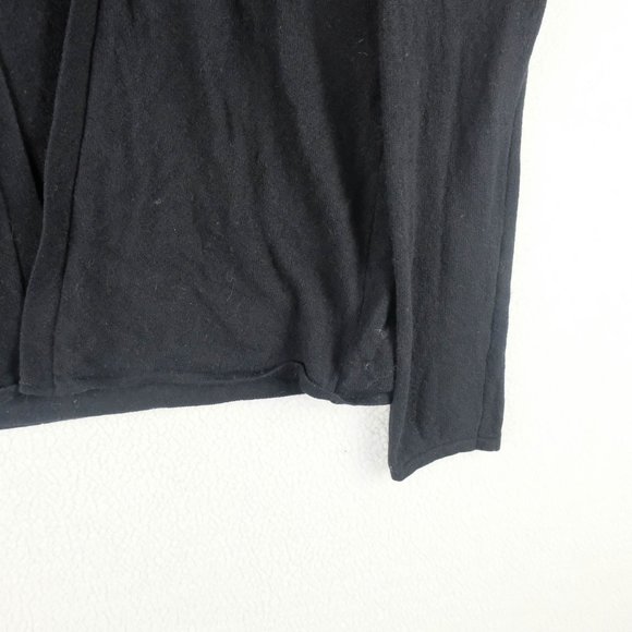 United Colors Of Benetton Sweater Womens Large Black Lambswool Lightweight Open - Picture 3 of 8